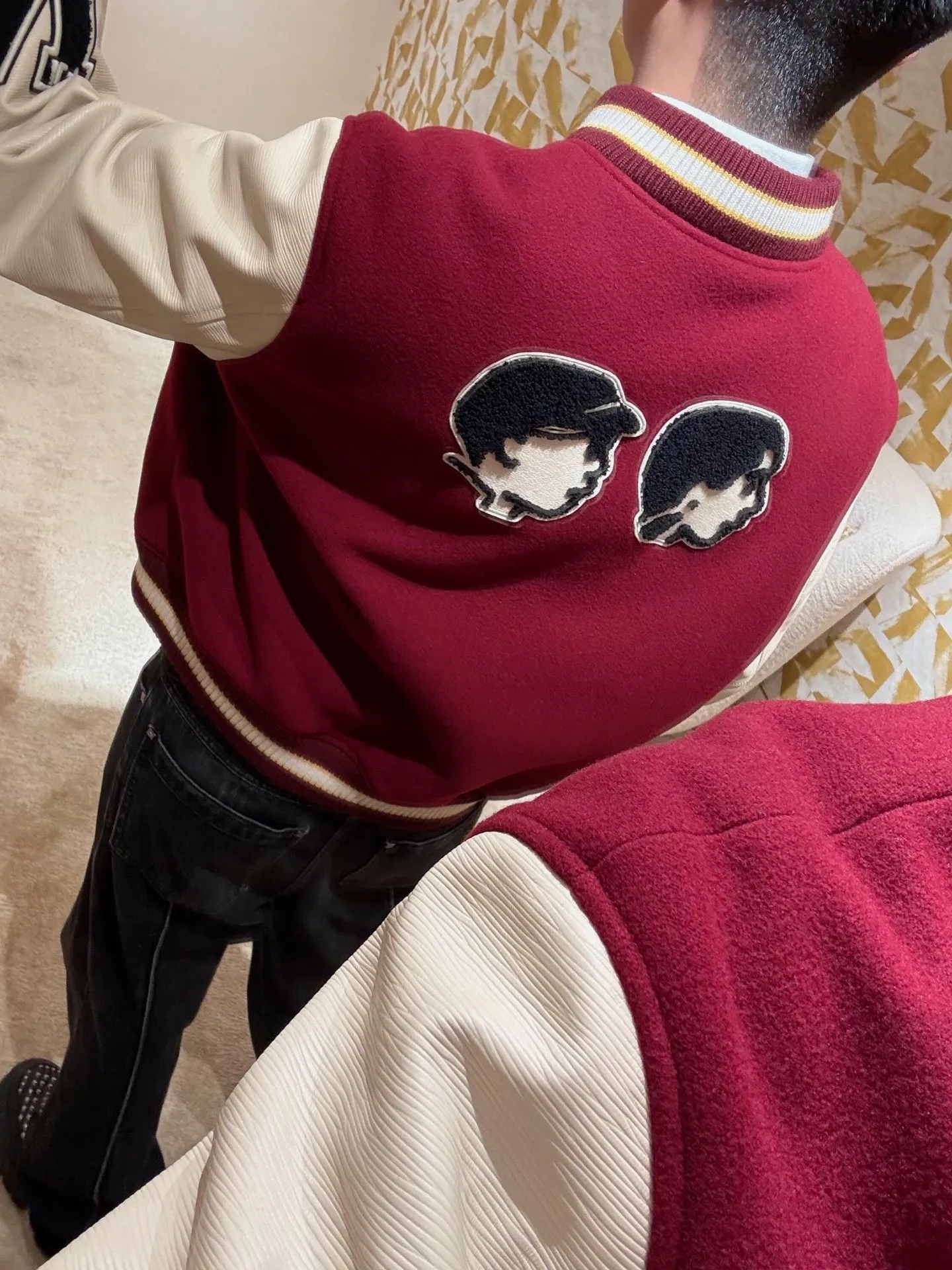 Louis Vuitton/Louis Vuitton embroidered letter logo baseball jacket